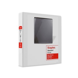 Staples Standard 1 1/2" 3-Ring View Binder White (26438-CC) 55409/26438 - 1 of 4