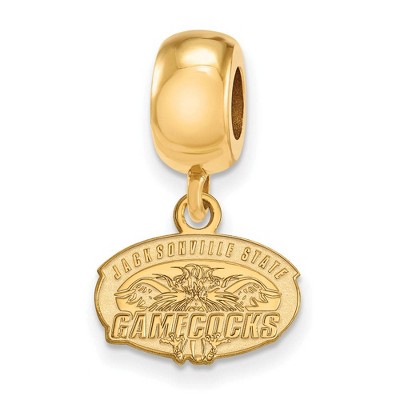Black Bow Jewelry 14k Yellow Gold Plated Sterling Silver Jacksonville State Gamecocks NCAA Bead Charm