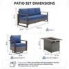4 Pieces Patio Furniture Set with 41" Propane Fire Pit Table, Deep Seating Wicker Sofa Couch with Swivel Glider Chairs Set Patio Conversation Set - 4 of 4