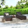 WestinTrends 3-Piece Outdoor Wicker Chaise Lounge Set with Side Table - 2 of 3