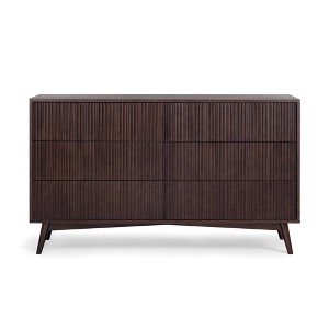 Tremolo Modern Boho 6-Drawer Dresser with Solid Wood & Contemporary Fluted Fronts - Teamson Home - 1 of 4