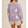 Women's HEART V-NECK SWEATER TOP in Lavender - Hem & Thread - 2 of 4