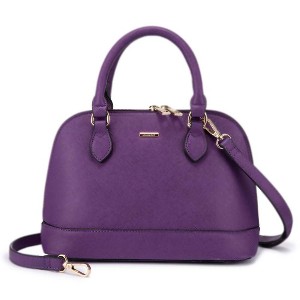 Small Crossbody Bags Classic Double Zip Top Handle Dome Satchel Bag Shoulder Purse - 1 of 4