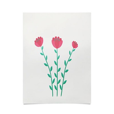 Mile High Studio Simply Folk Red Poppies 9" x 12" Poster - Society6
