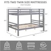 MAYEERTY Full over Full Bunk Bed with Ladder, Wooden Bed Frame with High Guardrail and Ladder for Kids, No Box Spring Needed, Grey - 4 of 4