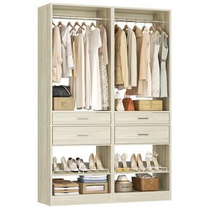 Aheaplus Freestanding Closet Organizer with Drawers and Shoe Rack, Walk-In Closet System with Hanging Rods - 1 of 3