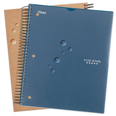 Photo 1 of (6 PACK) Spiral Notebook 5 Subject Wide Ruled Customizable MULTIPLE COLORS