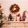 18" Christmas Wreath, Artificial Christmas Decoration with LED Lights, Indoor/Outdoor Holiday Decorative Wreath for Door, Window, Wall, Red and Green - 2 of 4