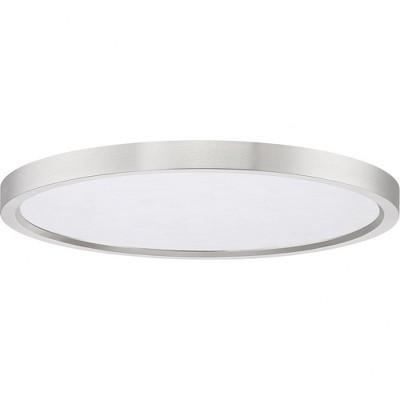 Sleek 15" Brushed Nickel LED Flush Mount with White Acrylic Shade