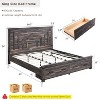 SinCiDo Farmhouse King-Sized Bed Frame 54" Headboard with 2 Large Drawers, Supported By Wooden Strips, No Spring Mattress Required, Noise Free - 3 of 4