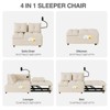 CAVINAS Versatile Foldable Sofa Bed Velvet Pull-out Sofa Adjustable Back with USB Port and Swivel Phone Stand - 4 of 4