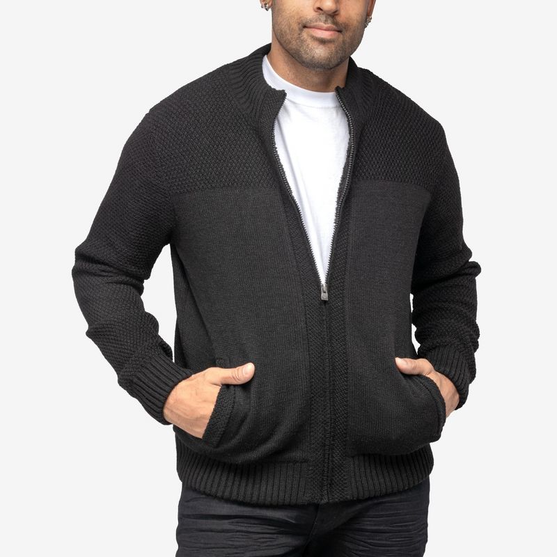 X RAY Men's Color Blocked Full-Zip High Neck Sweater Jacket, 3 of 6