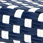 navy & white/natural frame