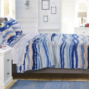 Greenland Home Fashions Crystal Cove Blue Quilt Set, 3-Piece - 1 of 4