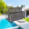 Whizmax Poolside Float Storage, Patio Poolside Float Storage Basket, PE Rattan Outdoor Pool Caddy with Rolling Wheels for Floaties, Patio, Pool - 3 of 4