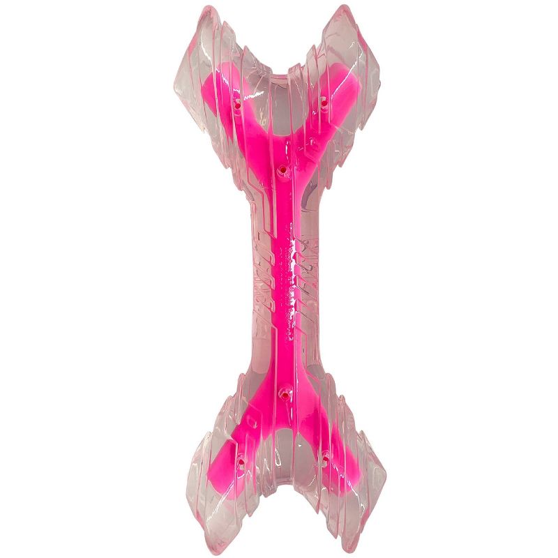 NERF 9&#34; Bacon Super Scent Bone Solid Core Dog Toy - Clear Pink, 4 of 7