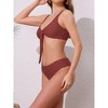 INSPIRE CHIC Women's Lace Up Decoration Push Up Wide Strap Top Triangle Bottom Swimwear Bathing Bikini Suits 2 Sets - 2 of 4