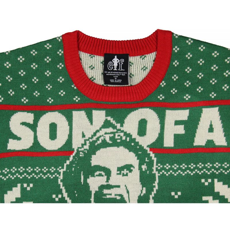 ELF Men's Buddy Son of a Nutcracker Ugly Christmas Knit Pullover Sweater, 4 of 6