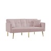 NicBex 69 Inch Sofa Bed,Modern Comfy Velvet Loveseat Sofa with Gold Metal Legs & 2 Pillows,Accent 2-Seater Couch for Living Room - 2 of 4