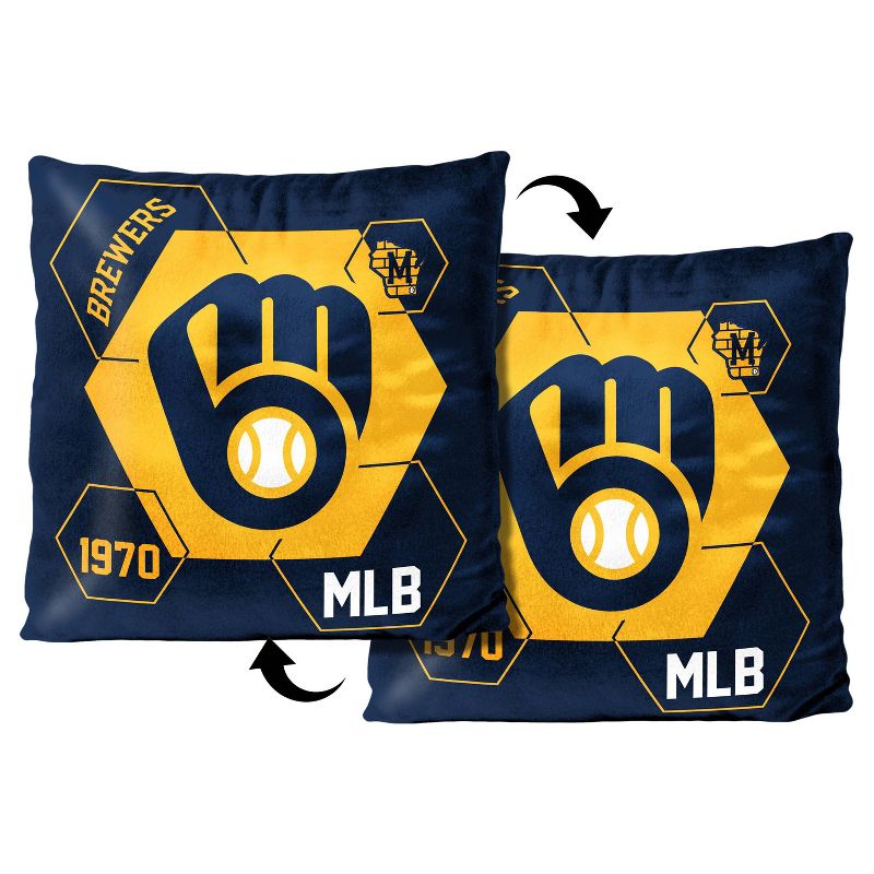 MLB Milwaukee Brewers Connector Velvet Reverse Pillow, 3 of 4