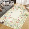 Washable Botanical Area Rugs Runner Rugs for Living Room, Non-Slip Soft Vintage Low Pile Floral Rug Carpet for Bedroom Dining Room Bedside Mud Room - 2 of 4