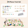 78Piece Train Table, Multipurpose Wooden Toy Activity Playset for Children w/Tracks and Storage, Reversible Top - Natural - 3 of 4
