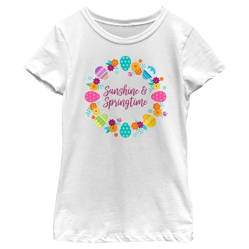Girl's Disney Easter Princess Eggs Sunshine & Springtime T-Shirt, 1 of 5