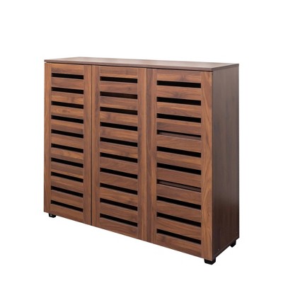 Vynxaria 5-Tier Shoe Cabinet: Adjustable Shelves, Louvered Doors, Storage Organizer for Entryway, Hallway, Bedroom, Living Room