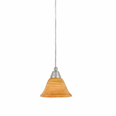 Toltec Lighting Any 1 - Light Pendant in  Brushed Nickel with 7" Firré Saturn Shade