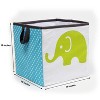 Bacati - Elephants Aqua/Lime/Gray Storage Box Small - 4 of 4