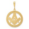 Black Bow Jewelry 14k Yellow Gold Masonic Circle Pendant, 18mm or 23mm - 3 of 4