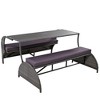 Outdoor Patio Furniture Set, Convertible Picnic Upholstered Bench Table, Picnic Table Couch, Chairs and Coffee Table for Backyard Balcony Lawn - 3 of 4