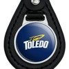 University of Toledo Rockets Logo Black Leather Keychain - 3 of 4
