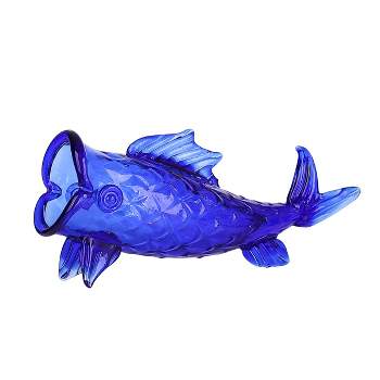 Beachcombers Blue Thin Glass Fish Vase
