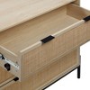 Nathan James Andrew 3 Drawers Storage Cabinet with Natural Rattan Accent and Metal Legs: Bohemian Charm, Ample Storage - 4 of 4