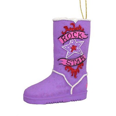 Kurt S. Adler 3.75" Fashion Avenue "Rock Star" Boot Christmas Ornament - Purple