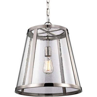 Feiss Harrow 16"W Polished Nickel 1-Light Mini Pendant