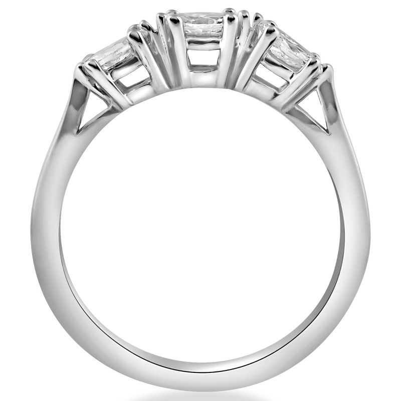 Pompeii3 1/3ct Marquise Diamond Wedding Ring Womens Stackable Band 14k White Gold, 2 of 5