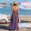 Women's Vibrant Striped Halter Maxi Beach Dress - Cupshe - 4 of 4