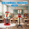 FONTOI 15" Gumball Machine with Stand Candy Dispenser Machine Vintage-Style Bubble Coin Bank with Glass Globe Metal Base, Red, 17.91"*17.91"*38.19" - 3 of 4