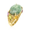 Ross-Simons Jade and 0.90 ct. t.w. Multi-Gemstone Ring in 18kt Gold Over Sterling - 3 of 4