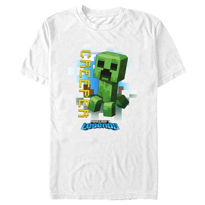 Men's Minecraft Legends Creeper Logo Graphic Tee Beige Small