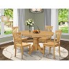 HomeStock 5-Pc Oval Natural Oak Finish Solid Wood Top Dining table with 4 Chairs - 2 of 4