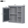 NicBex Bathroom Wall Mount Storage Cabinet Mirror Medicine Cabinet with Single Door & 3 Open Shelves - 3 of 4