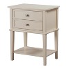 HomeStock Beige Nightstand 28x22x16 Contemporary Bedside Table with Open Shelf Storage, Neutral Modern Accent for Bedroom Decor - 2 of 4