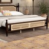 King Size Platform Bed with Rattan Headboard and Footboard - 4 of 4