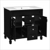 Akoasm 35.9 in. W Modern Top Sink Bathroom Vanity with 2 Soft Closing Doors and 2 Drawers-Black - 2 of 4
