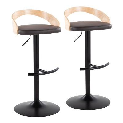 LumiSource Set of 2 Grotto Adjustable Swivel Barstools