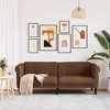 vidaXL Brown Velvet 3-Seater Sofa - Upholstered Couch with Sturdy Legs for Living Room, Modern Furniture Spacious Comfort - 2 of 4