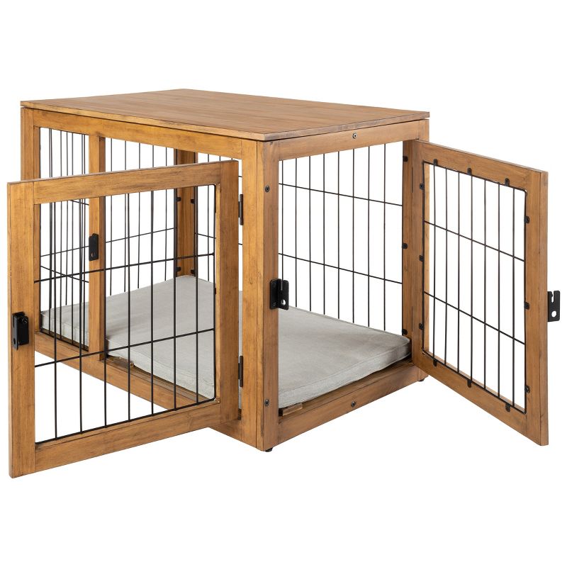 PETMAKER Furniture-Style Dog Crate with Double Doors and Cushion (Natural), 1 of 10